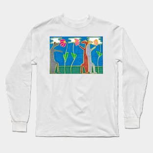 Tall Dogs Take Time To Sniff The Flowers Long Sleeve T-Shirt